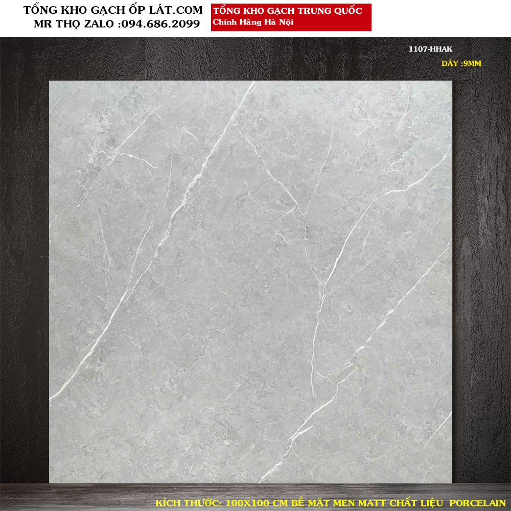 Gạch lát nền vân xi măng giả đá 1000x1000 mm Trung Quốc 1107